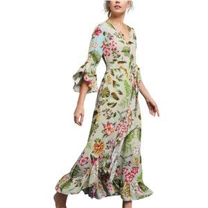 Anthropologie Ruth Floral Maxi Dress Size Small Petite